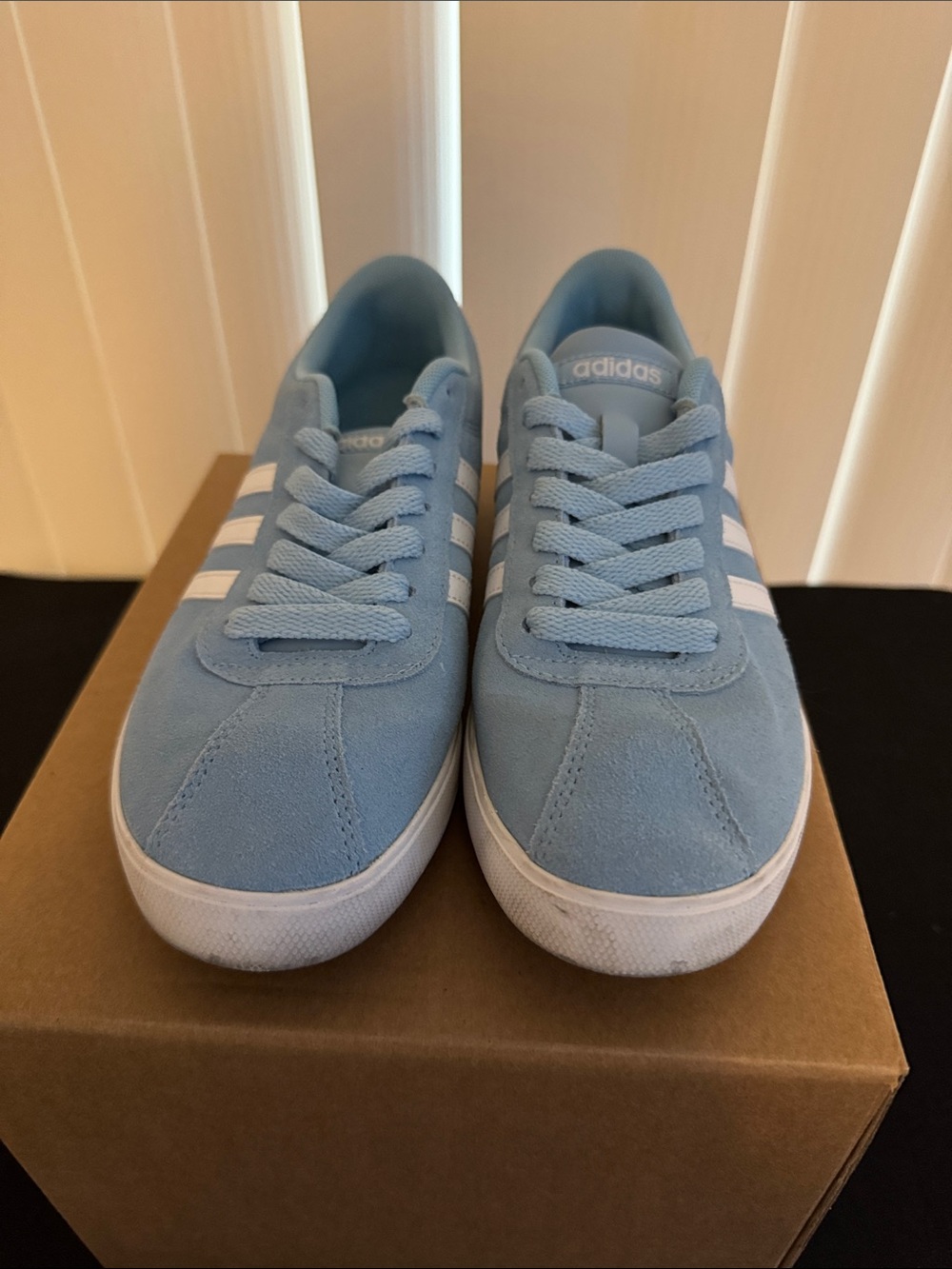 adidas Kids Suede Sneakers - Light Blue & White